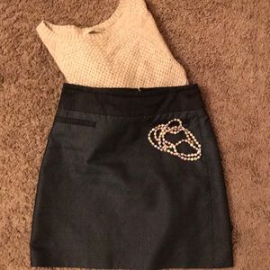 Navy blue shimmery professional LOFT skirt